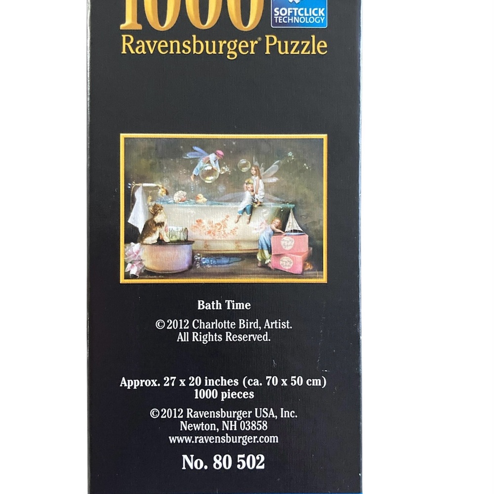 Ravensburger “Bath Time” 1000 Piece Puzzle Fairies and Whimsical Colors #80502 - Picture 2 of 3
